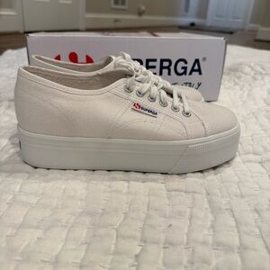 Superga 2790 Women's White Platform Sneakers US8 NIB